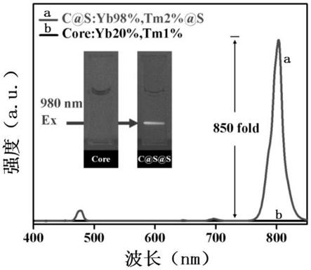 一种近红外发光Yb和Tm共掺杂核壳壳结构纳米晶的制备及其在免疫层析检测中的应用的制作方法