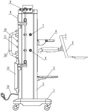 一种具有自供氧、负压吸引模块装置的移动医护工作站的制作方法