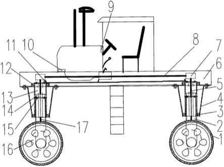一种田间高杆作物耕作车的自动铅垂伸缩支臂自走轮的制作方法