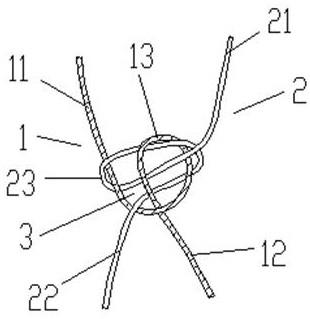 一种网片中网结的结构的制作方法