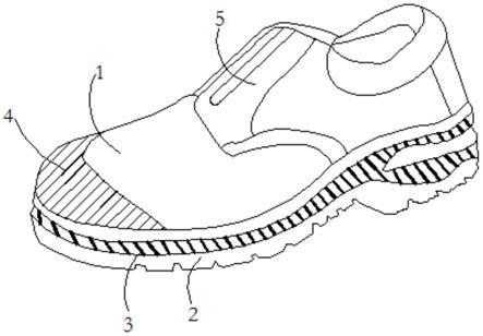 一种可自动收紧鞋带的防护型劳保鞋的制作方法