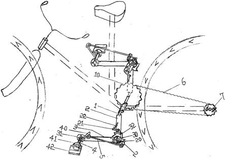 水平脚踏板操控四边形外拐与内拐自动定时张合自行车的制作方法