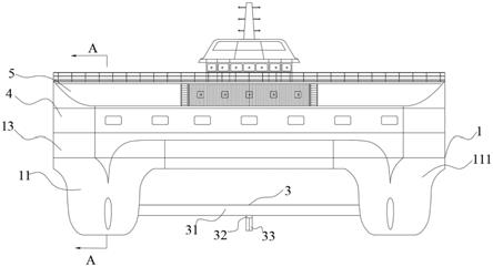 一种抗风浪双体甲板设备运输船的制作方法