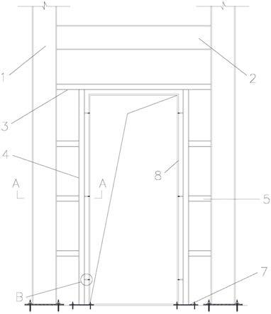 用于轻钢龙骨隔墙防火门的门框安装装置的制作方法