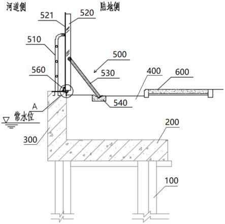 一种手动式翻板活动防汛墙结构的制作方法