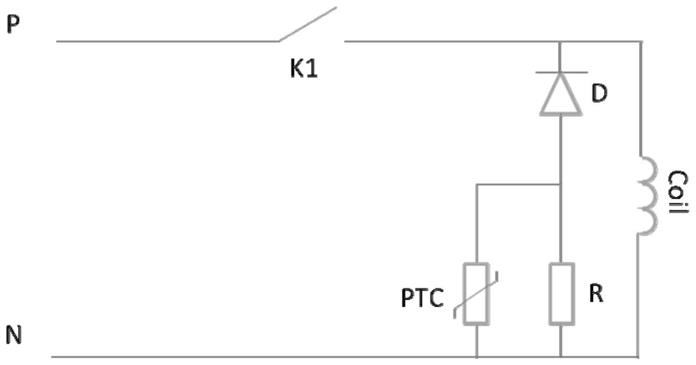 一种使用PTC控制电梯曳引机抱闸的电路结构的制作方法