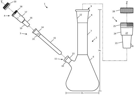 组合玻璃容器与玻璃水烟筒的装置的制作方法