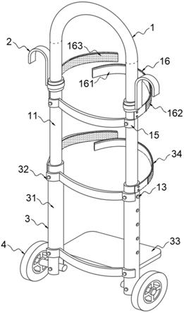 一种可以悬挂的氧气筒推车的制作方法