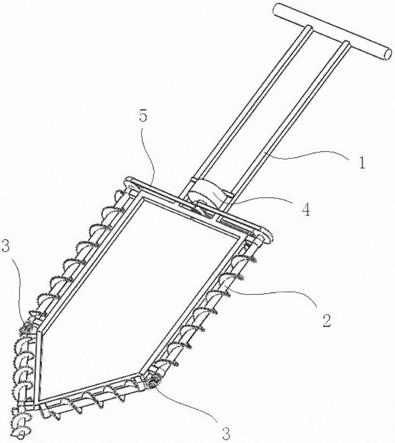 一种侧边带螺旋滚刀的铲式挖树工具的制作方法