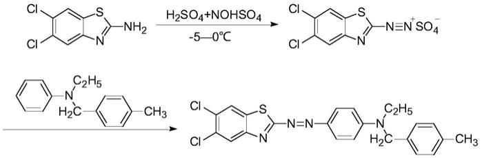 一种二氯取代苯并噻唑类高耐碱高耐氧漂分散染料的制作方法