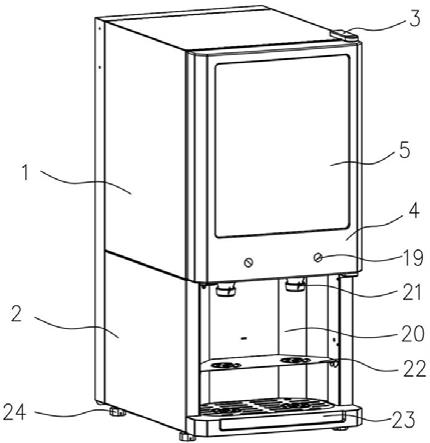 一种配置灯箱门体的冷饮预调机的制作方法