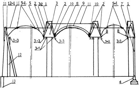 一种斜拉桥与波纹拱组合的大跨度房屋建筑的制作方法