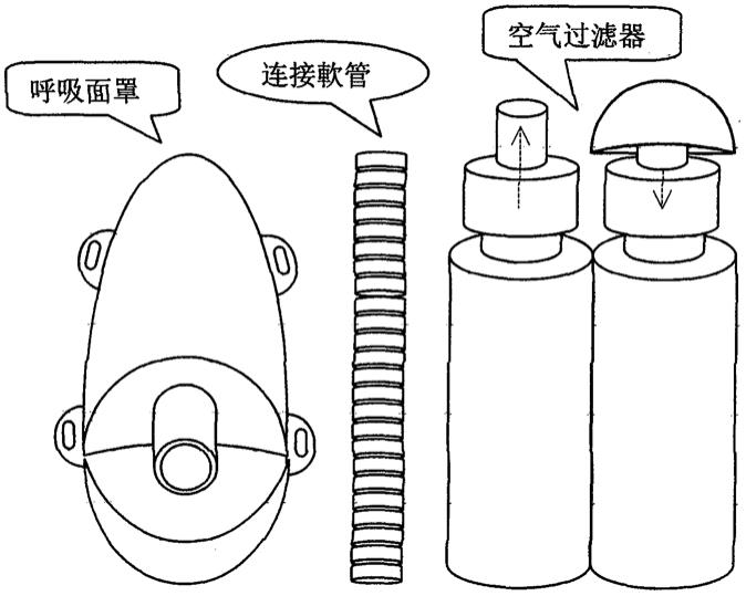 呼吸面罩用携带式“空气过滤器”(57)摘要的制作方法