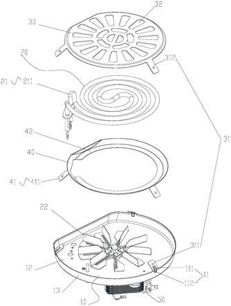 烘烤组件、上盖以及烹饪器具的制作方法