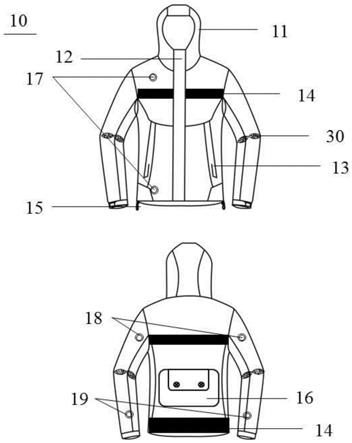 一种可加热的连帽式滑雪服的制作方法