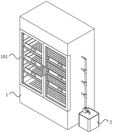 一种具有空压机防震荡组件的立式保鲜柜的制作方法