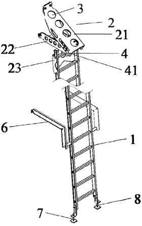 一种顶部承重的悬挂安装爬梯的制作方法