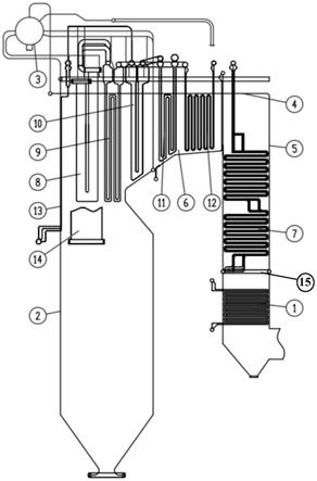 一种高参数小容量一次再热煤粉燃烧汽包炉的制作方法