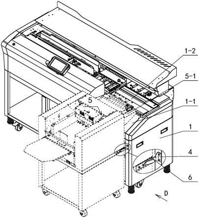 胶装机与输面器的嵌入式联机结构的制作方法