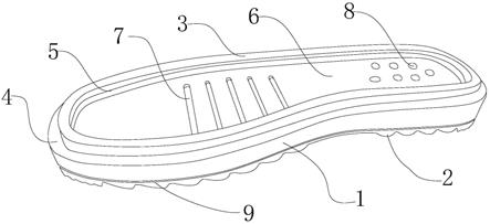 一种带上线筋的防滑鞋底的制作方法