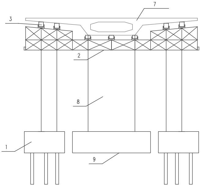 一种独柱墩高架桥运营期桩基托换的桥梁变形控制装置的制作方法