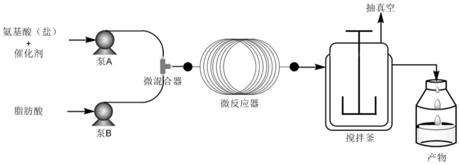 脂肪酰基氨基酸型表面活性剂的一步缩合法连续化制备的制作方法