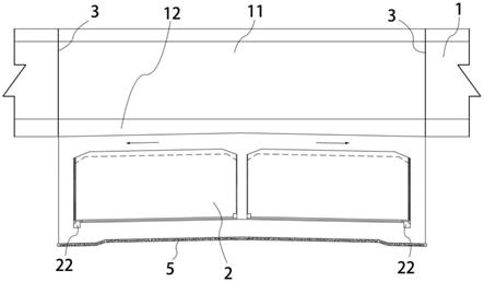 一种交叠隧道共板修建结构的制作方法