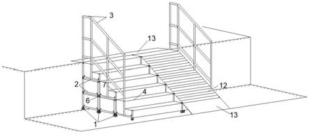用于高低跨区域施工的移动式复合台阶的制作方法