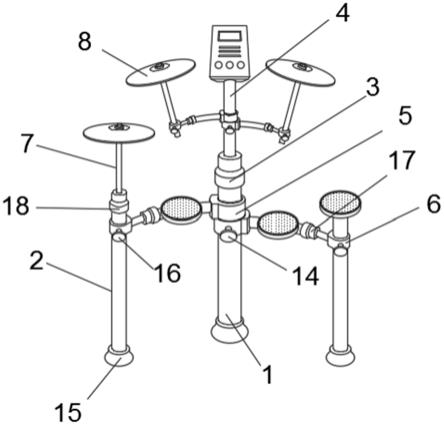 一种电子鼓的安装支架结构的制作方法