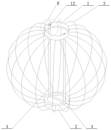 一种方便展开和收缩的灯笼龙骨架的制作方法